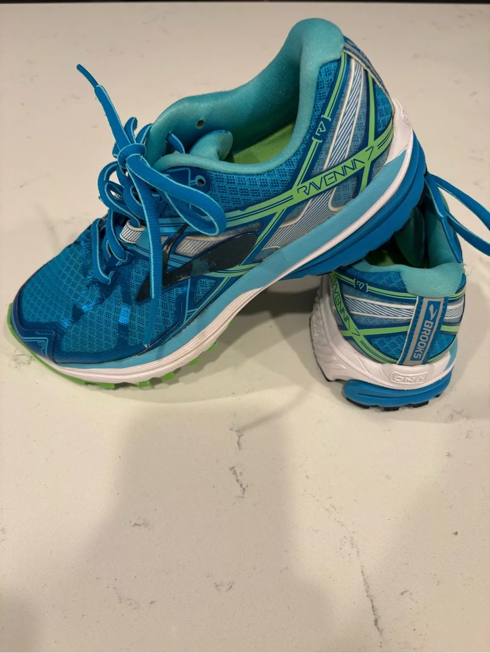Brooks Ravenna 7 Running Shoes - Teal with Lime and White Accents Size 6
